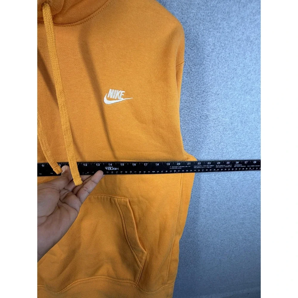 Nike Hoodie Mens Medium Orange Pullover Fleece Kangaroo Pocket Swoosh Logo Top